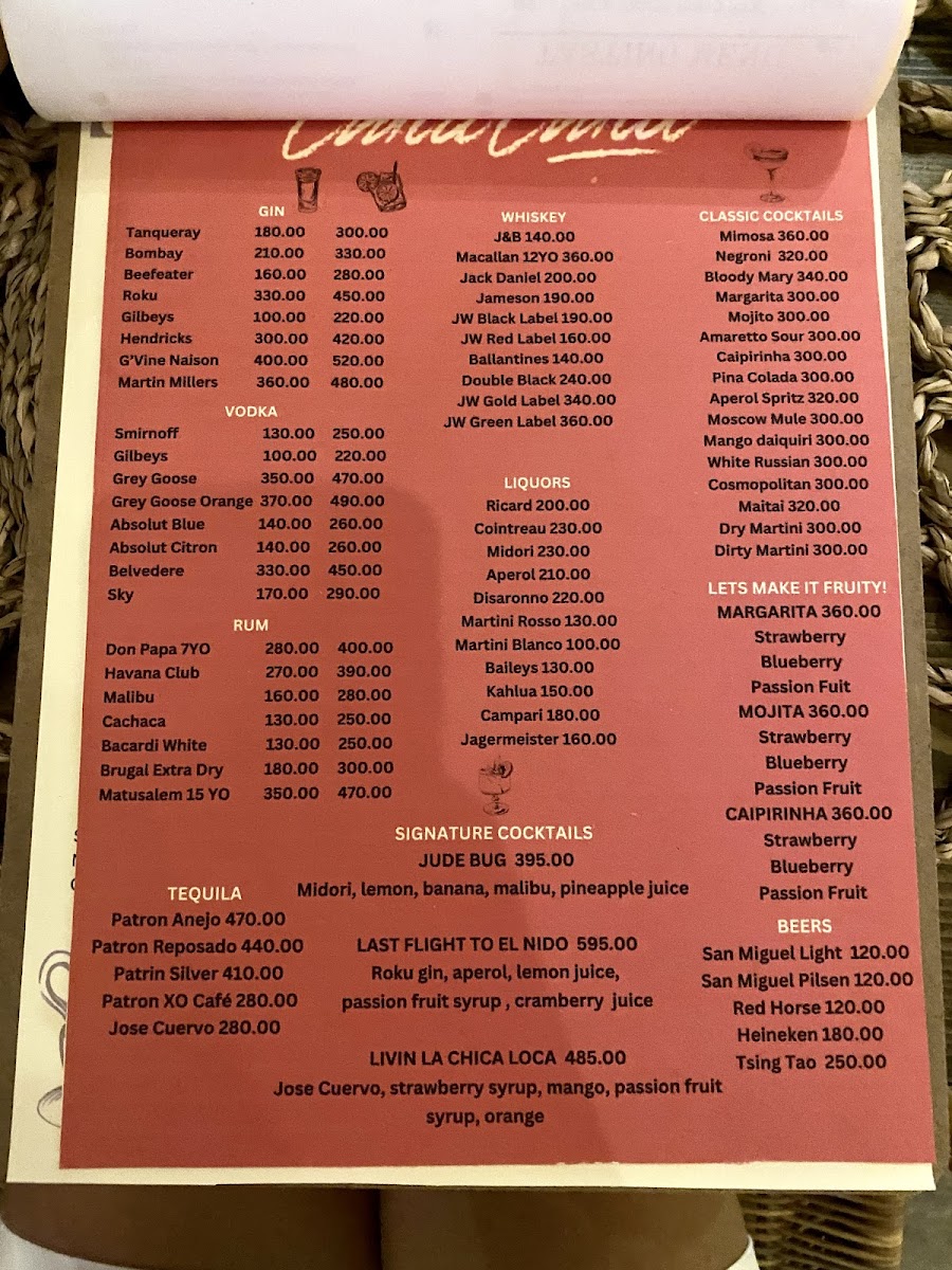 Chica Chica El Nido Menu - Image 6